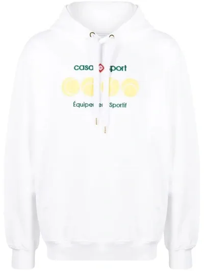 Casablanca Casa Sport Tennis Balls Hoodie In White