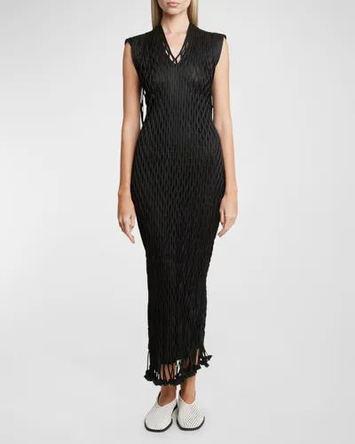 Proenza Schouler Tauba Satin Ribbon Body-con Dress In Black