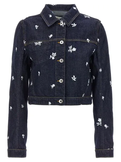 Lanvin Floral Embroidery Jacket In Azul