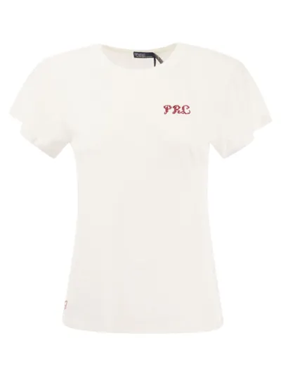 Polo Ralph Lauren Crew-neck T-shirt With Embroidery In White