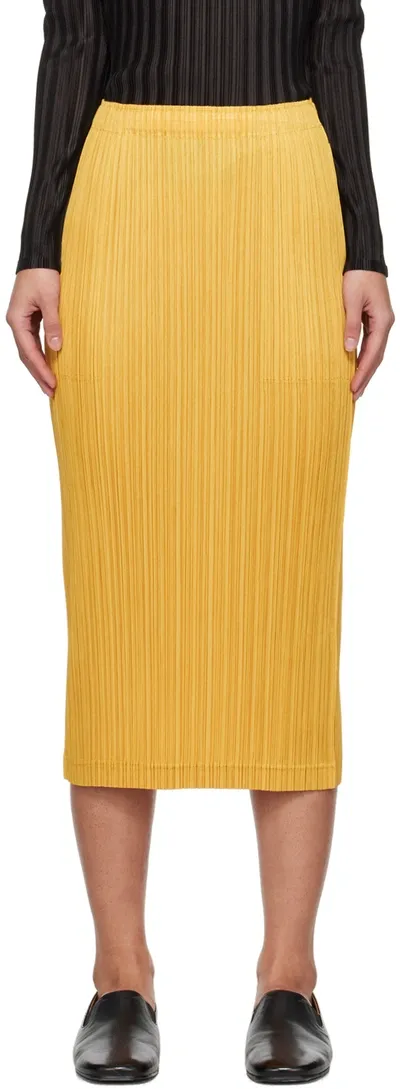 Issey Miyake Yellow Thicker Bottoms 1 Midi Skirt