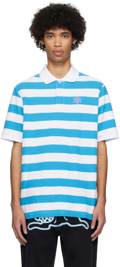 Icecream Blue & White Striped Polo In Blue/white Stripe