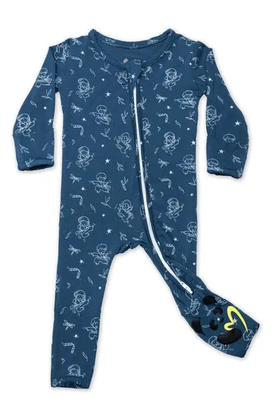 Bellabu Bear Baby Boys Ninja Convertible Footie In Dark Blue