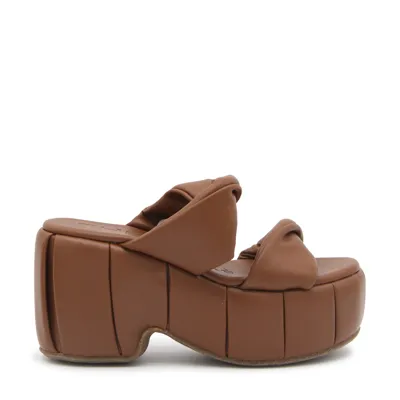 Themoirè Andromeda Platform Sandals In Brown