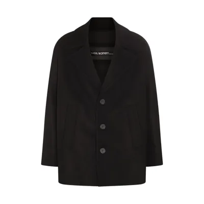 Neil Barrett Wool-blend Single-breasted Coat In Black