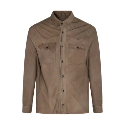 Giorgio Brato Brown Leather Western Jacket