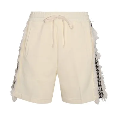 Ritos Cream Cotton Shorts In <p>cream Cotton Shorts From  Featuring Elasticated Waisband With Drawstring, Side Pockets And F