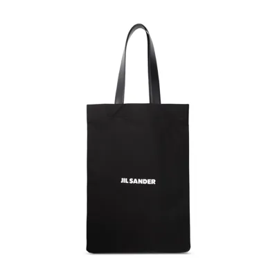 Jil Sander Man Borsa Shopping In Tela Nera In Black