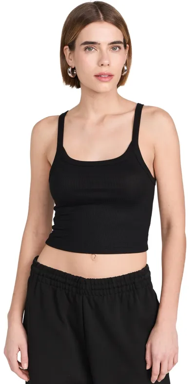 Splits59 Charlie Rib Crop Tank Black