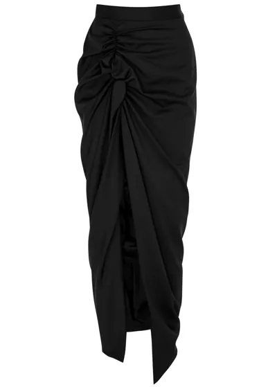 Vivienne Westwood Panther Draped Midi Skirt In Black