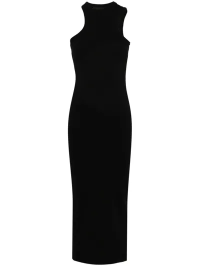 Axel Arigato Ribbed Maxi Dress In Black