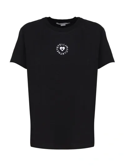 Stella Mccartney Logo Printed Crewneck T In Black