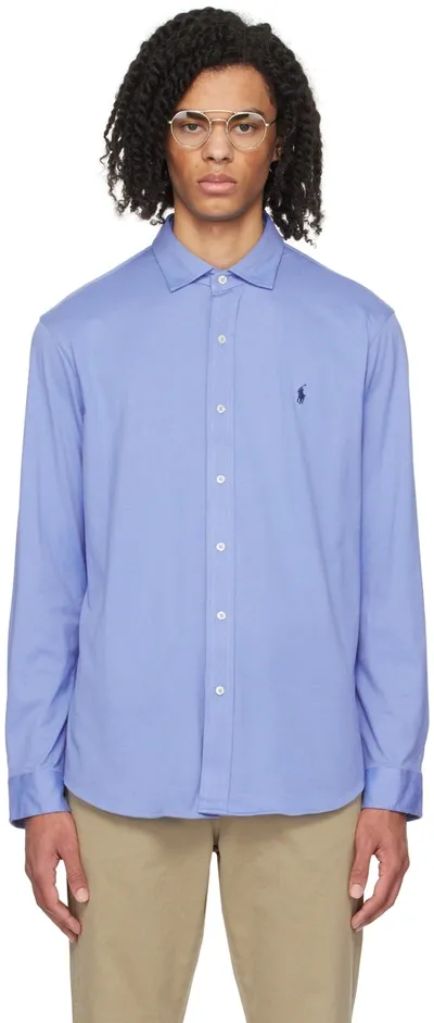 Polo Ralph Lauren Blue Embroidered Shirt In Harbor Island Blue