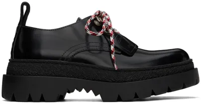 Bottega Veneta Strut Braided-trim Leather Derby Shoes In Black