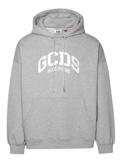 Gcds Gray Cotton Sweatshirt In Grey