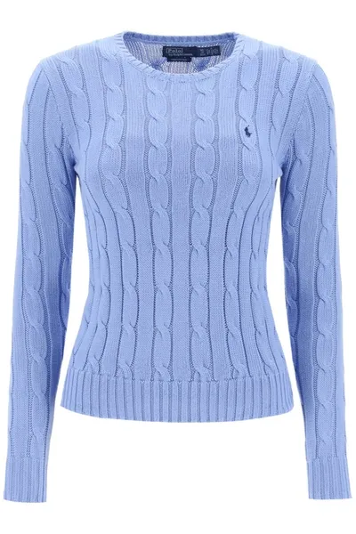 Polo Ralph Lauren Cable-knit Cotton Crewneck Sweater In Blue