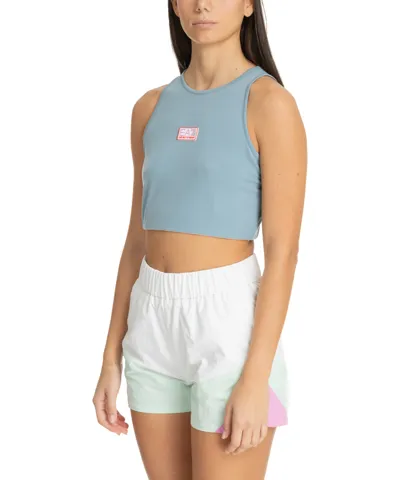 Ea7 Natural Ventus 7 Crop Top In Lightblue