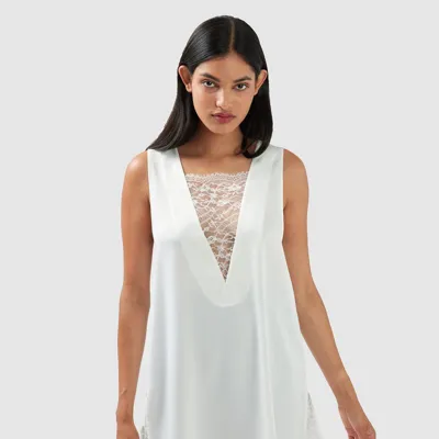 Belle & Bloom After Party Lace Mini Dress In White