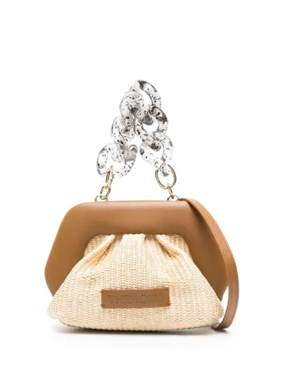 Themoirè Gea Straw Mini Bag In Brown