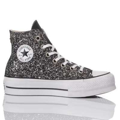 Mimanera Black Glitter Converse Platform