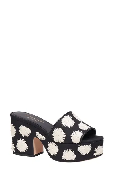 Kate Spade Ibiza Platform Slide Sandal In Black White