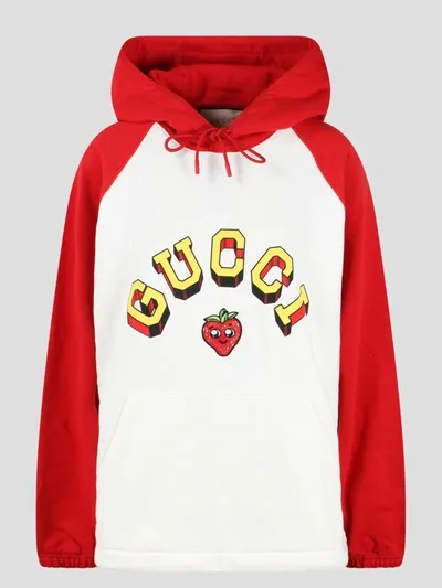 Gucci Cotton Jersey Hooded Sweatshirt In Red