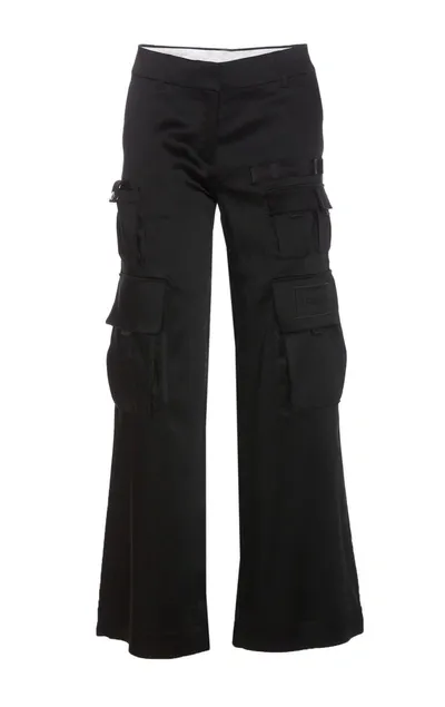 Off-white Straight Leg Cargo Trousers In Nero