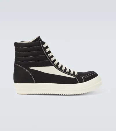 Rick Owens Drkshdw High Top Lace In 911 Black/milk/milk