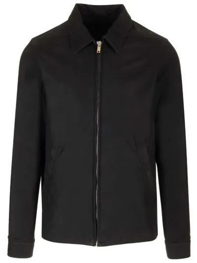 Rick Owens Zipped Bomber Jacket In Black