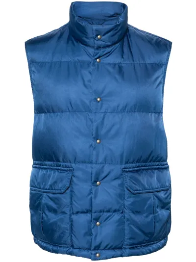 Visvim Ulmer Mock-neck Down Gilet In Blue