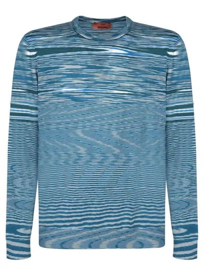 Missoni Striped Crewneck Jumper In Green