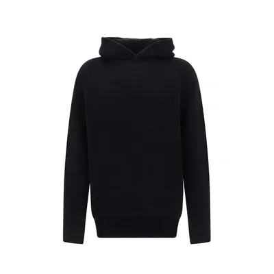 Burberry Forister Knitted Hoodie In Black