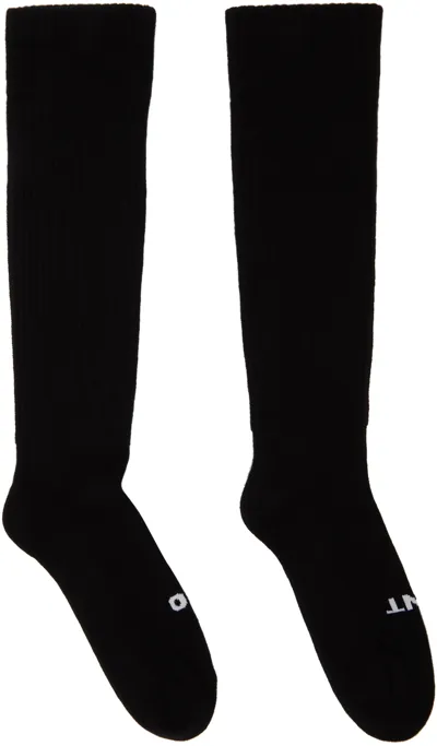 Rick Owens Drkshdw Black 'so Cunt' Socks In 911 Black/milk