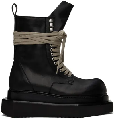 Rick Owens Black Laceup Turbo Cyclops Boots