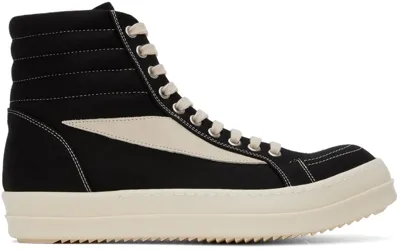 Rick Owens Drkshdw Black Vintage High Sneaks Sneakers In Black/milk