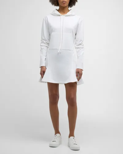 Norma Kamali Hooded Fishtail Mini Dress In Snow White