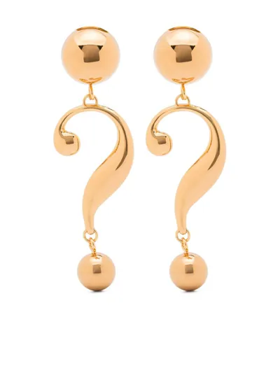 Moschino Exclamation Mark-shaped Clip-on Earrings In Metallic