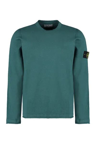 Stone Island Long Sleeve Crew-neck Sweater In Green