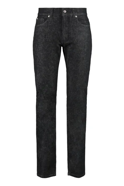 Versace 5-pocket Straight-leg Jeans In Black