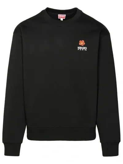 Kenzo Logo Embroidery Sweatshirt In Black