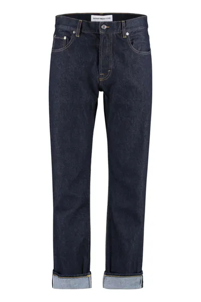 Department 5 Logo Patch Skinny Jeans In Blue