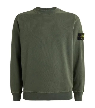 Stone Island Faded Badge Sweatshirt In Green