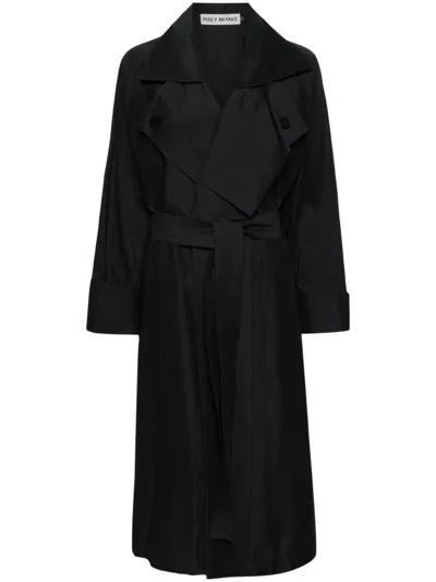 Issey Miyake Single-breasted Belted Coat In Black