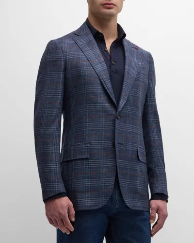 Isaia Men's Plaid Sport Coat In Navy