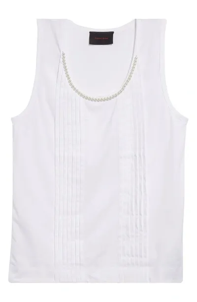 Simone Rocha White Pleated Tank Top