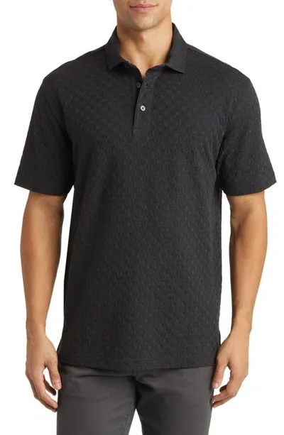 Rodd & Gunn Men's Huntsbury Textured Cotton Polo Shirt In Charcoal