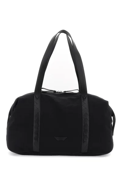 Bottega Veneta Large Weekender Travel Duffel Bag In Black