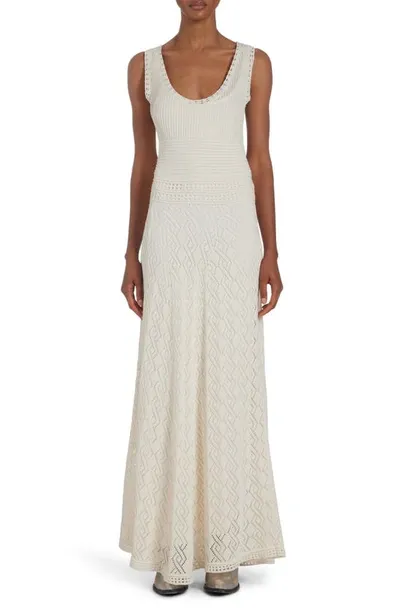 Golden Goose Lowell Knitted Maxi Dress In White