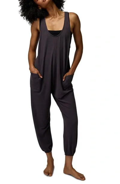 Spiritual Gangster Leah Cotton Jumpsuit In Vintage Black