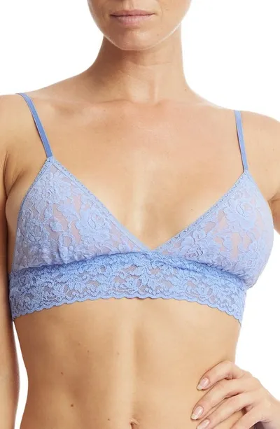 Hanky Panky Signature Lace Padded Triangle Bralette In Blue